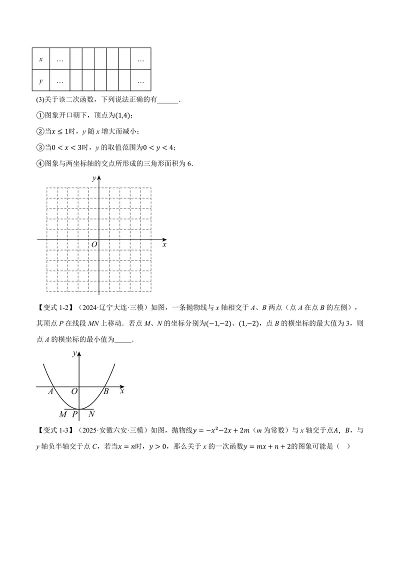 《专题21.3二次函数的图象和性质(二)(讲义)(原卷版)_2026语数英7-9年级上《举一反三系列》多版本_2026《初中数学•举一反三系列》9上多版本_2026《初中数学•举一反三系列》9上(沪科)》第4页预览