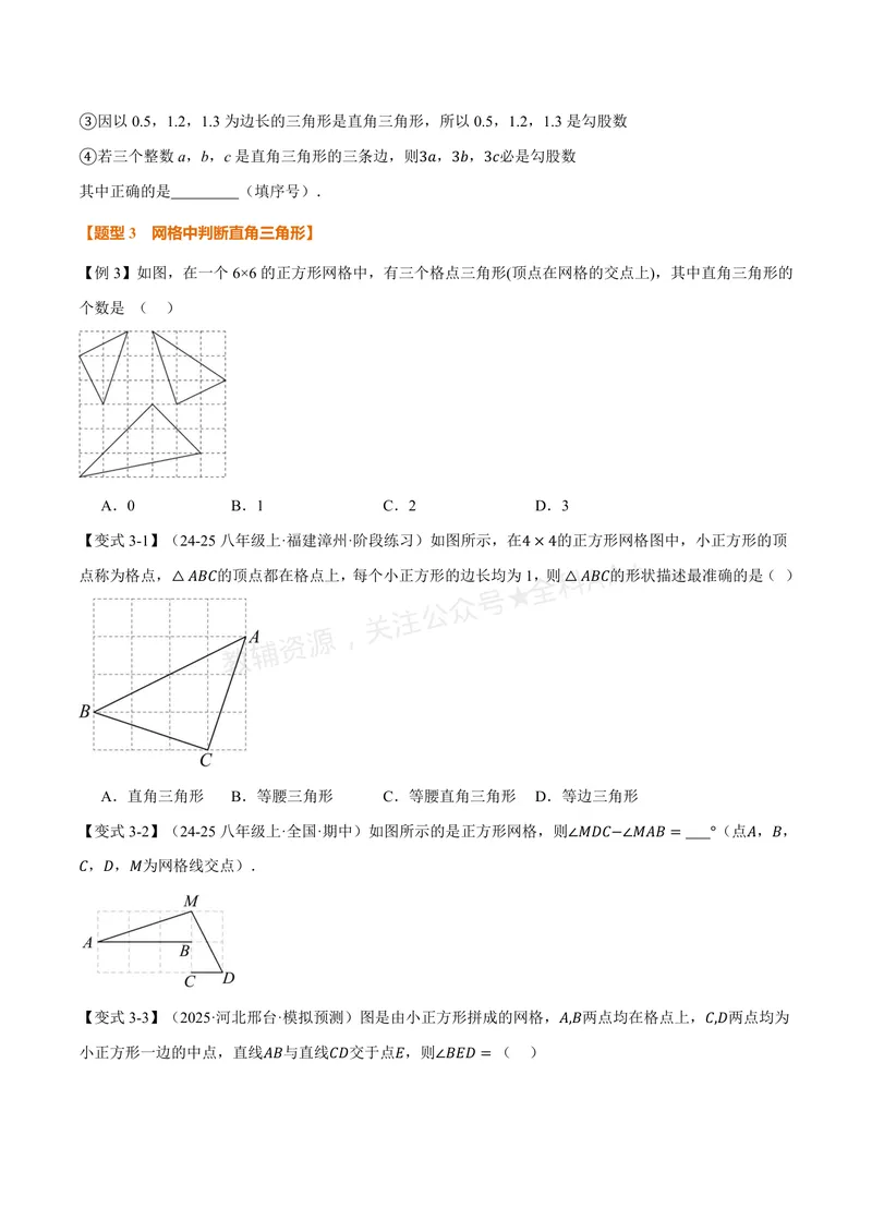 《专题2.6勾股定理的逆定理(讲义)(原卷版)_2026语数英7-9年级上《举一反三系列》多版本_2026《初中数学•举一反三系列》8上多版本_2026《初中数学•举一反三系列》8上(浙教)》第3页预览