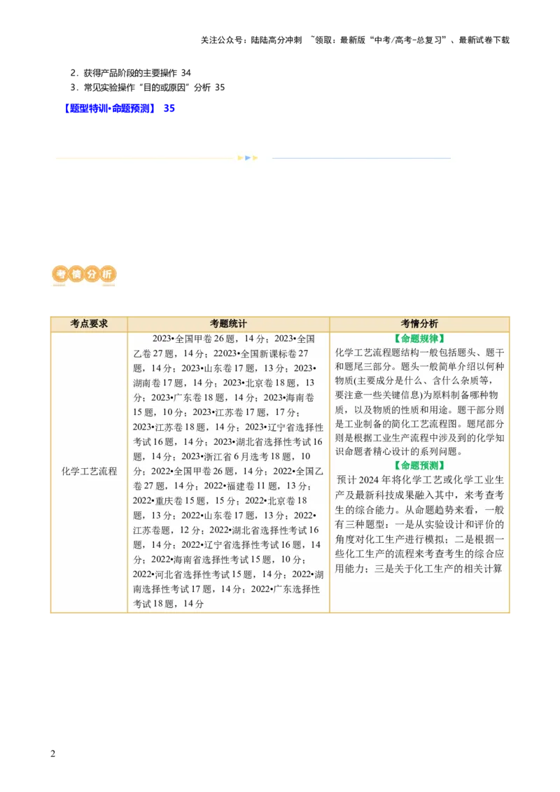 《专题10化学工艺流程(题型突破)(讲义)(原卷版)_05-化学-高考总复习_二轮复习_2024年_2024年高考化学二轮复习讲练测（新教材新高考）_配套讲义（原卷版+解析版）》第2页预览