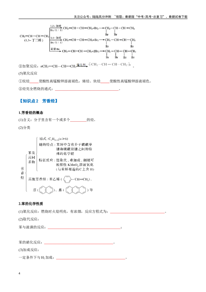 《专题33烃的结构与性质八大题型（新高考通用）（学生版）_05-化学-高考总复习_专项复习_2025年_2025年高考化学举一反三重难点题型归纳知识点梳理变式训练_资料》第4页预览