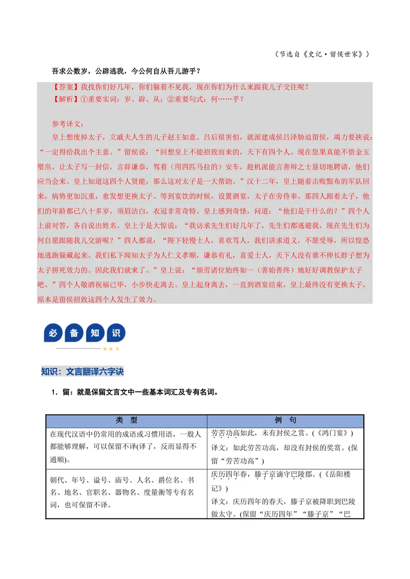《专题04文言翻译题（复习讲义）（全国通用）（教师版）(1)_二轮复习_2026年-语文二轮复习_2026年高考语文二轮复习课件+讲义+练习（新高考通用）-G92_2026版》第7页预览