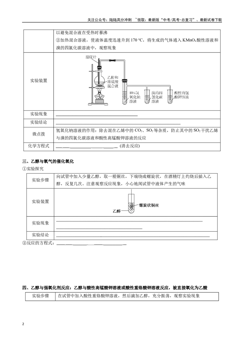 《专题07有机化学基础（二）（学生版）-16页_05-化学-高考总复习_专项复习_2025年_2025年高考化学教材重点实验清单一遍过_资料》第2页预览