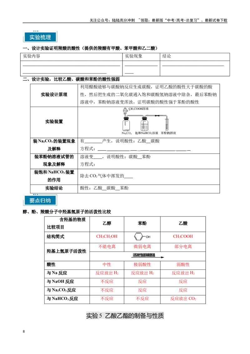 《专题07有机化学基础（二）（学生版）-16页_05-化学-高考总复习_专项复习_2025年_2025年高考化学教材重点实验清单一遍过_资料》第8页预览