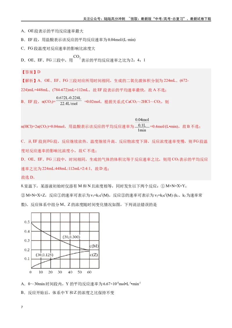 《专题讲座（四）反应速率、平衡图像题解题策略（练）-（解析版）_05-化学-高考总复习_一轮复习_2024年_2024年高考化学大一轮复习精讲精练+专题讲座_资料》第7页预览