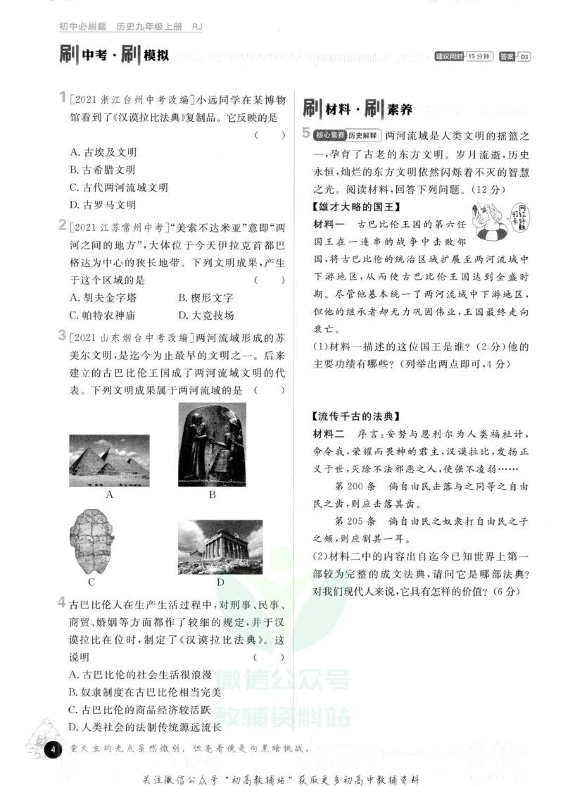 《初中必刷题九年级上册历史人教版_2、2025初中必刷题合集_初中必刷题23+24+25上册_2023版》第10页预览