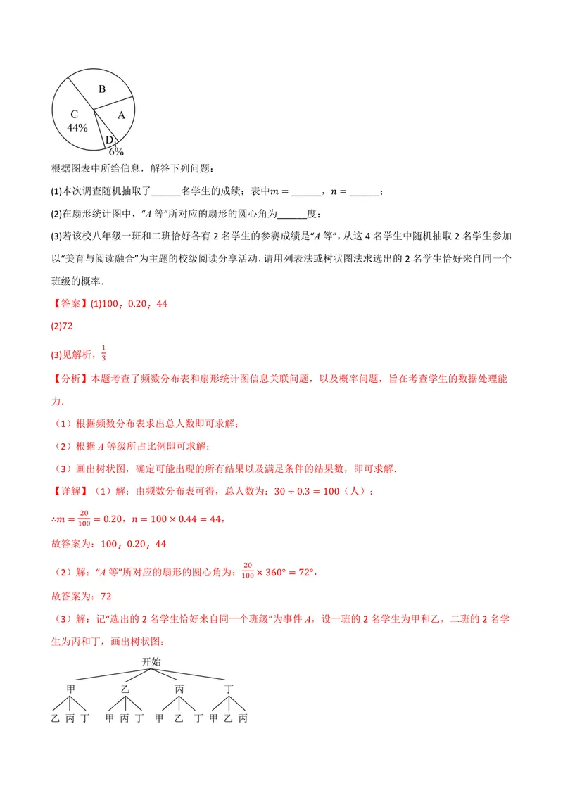 《专题01统计与概率的综合应用真题演练(40题)(专项训练)(解析版)_2026语数英7-9年级上《举一反三系列》多版本_2026《初中数学•举一反三系列》9上多版本》第3页预览