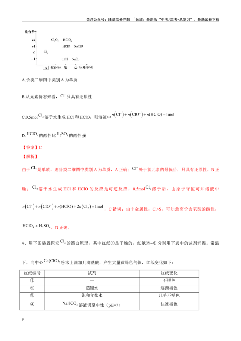 《专题十二氯及其重要化合物-（解析版）_05-化学-高考总复习_一轮复习_2024年_2023-2024学年解密高考化学大一轮复习精讲精练（配套新教材2019）_资料》第9页预览