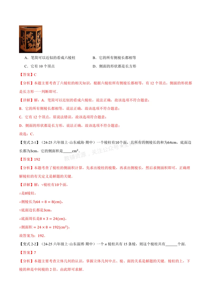 《专题1.1丰富的图形世界(讲义)(解析版)_2026语数英7-9年级上《举一反三系列》多版本_2026《初中数学•举一反三系列》7上多版本_2026《初中数学•举一反三系列》7上(北师大)》第4页预览