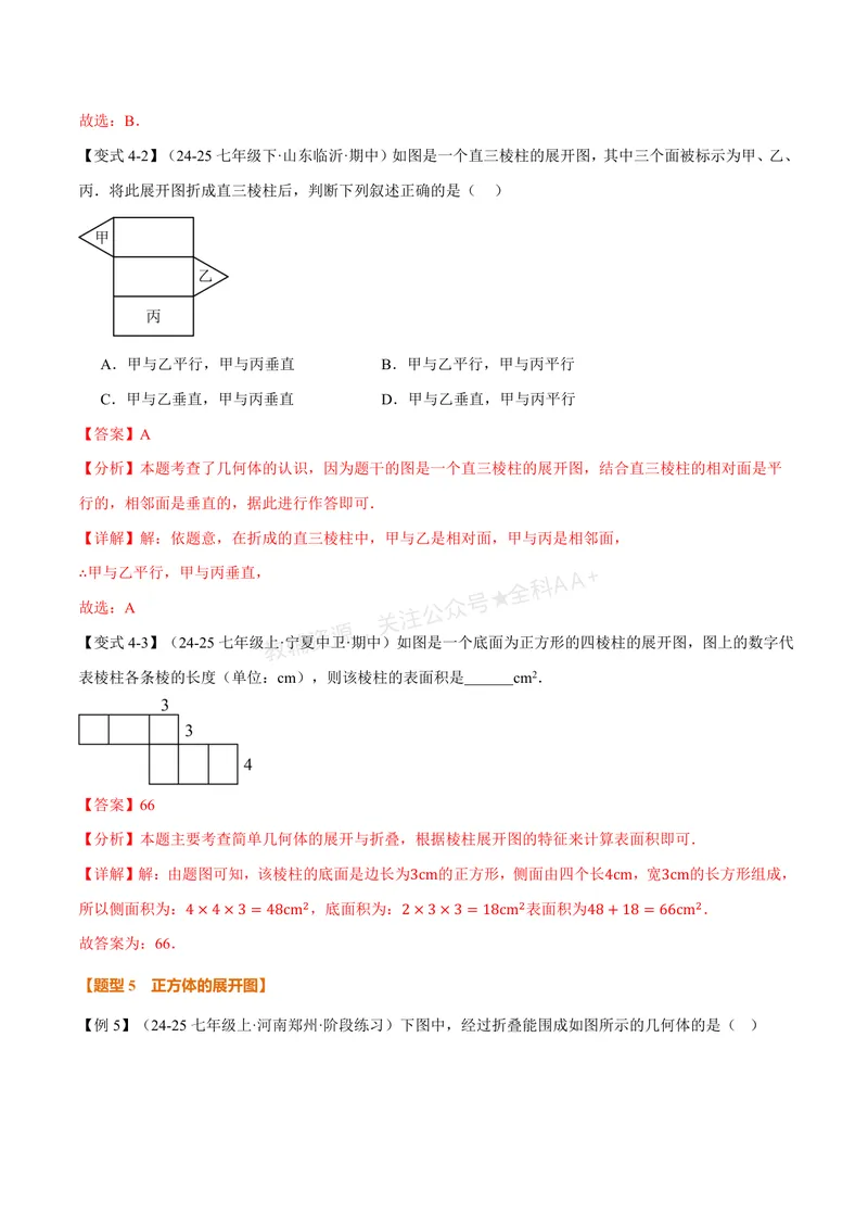 《专题1.1丰富的图形世界(讲义)(解析版)_2026语数英7-9年级上《举一反三系列》多版本_2026《初中数学•举一反三系列》7上多版本_2026《初中数学•举一反三系列》7上(北师大)》第8页预览