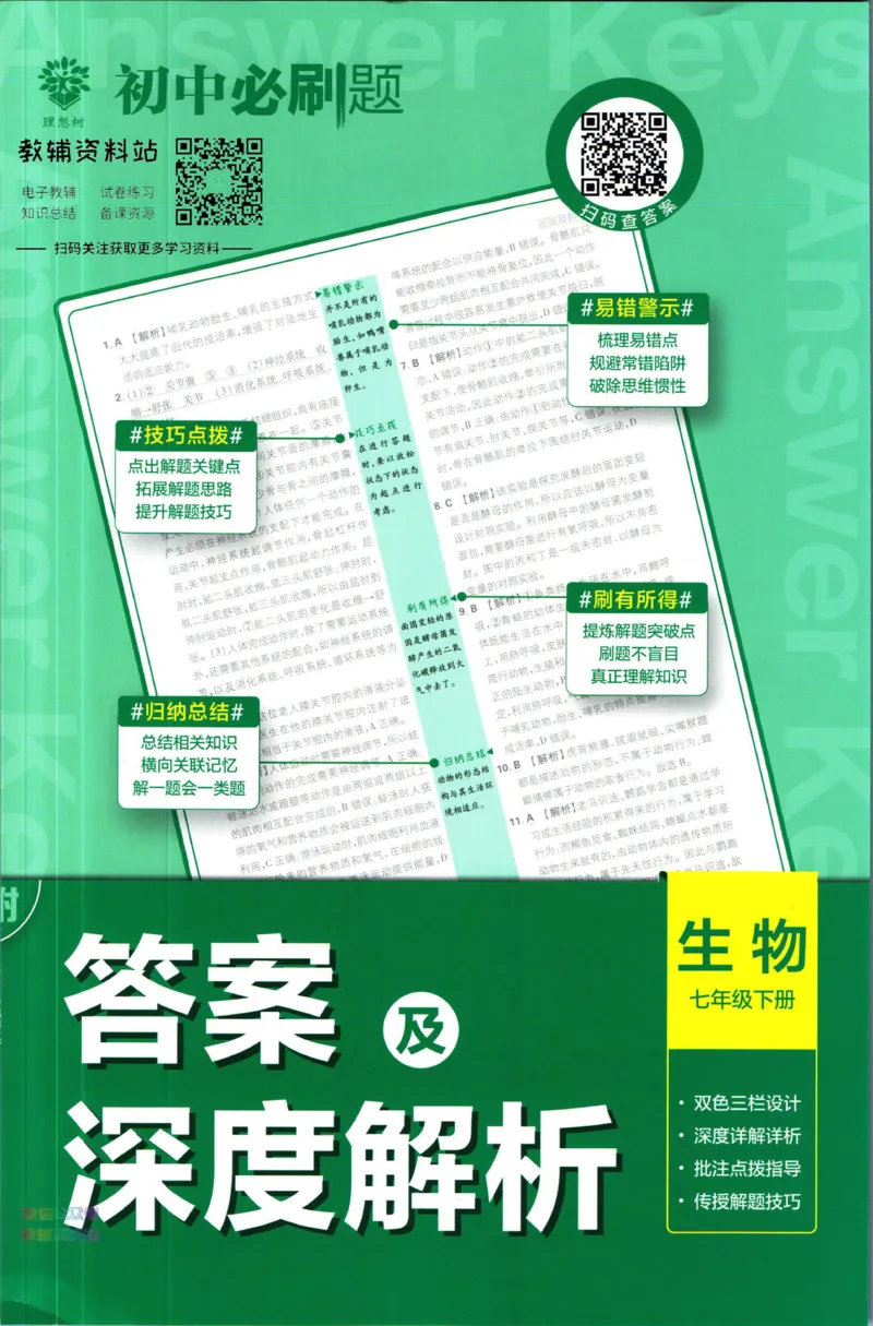 《初中必刷题七年级下册生物苏教版答案_2、2025初中必刷题合集_初中必刷题23+24+25上册_2023版》第1页预览