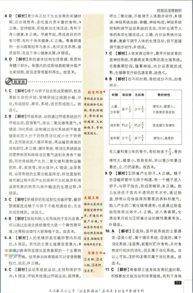 《初中必刷题七年级下册生物苏教版答案_2、2025初中必刷题合集_初中必刷题23+24+25上册_2023版》第7页预览