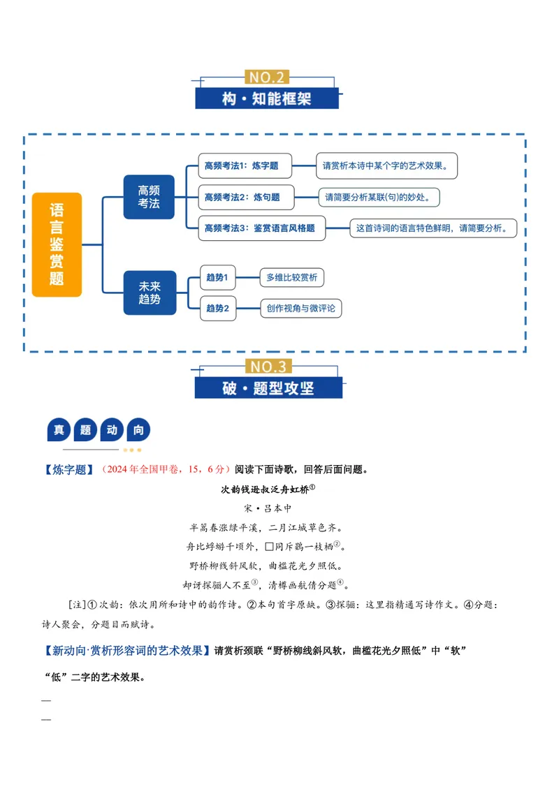《专题01语言鉴赏题（复习讲义）（全国通用）（教师版）_二轮复习_2026年-语文二轮复习_2026年高考语文二轮复习课件+讲义+练习（新高考通用）-G92_2026版》第3页预览