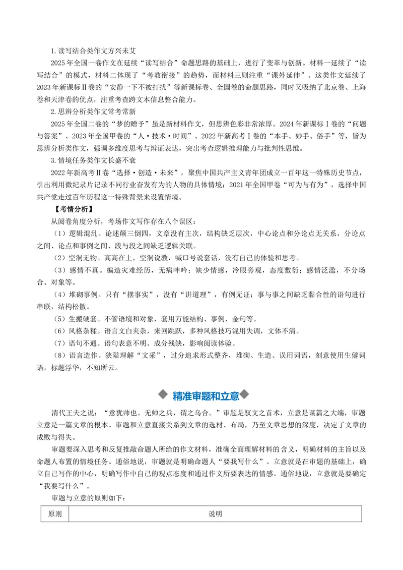 《专题01作文审题立意突破（讲义）（全国通用）（原卷版）_二轮复习_2026年-语文二轮复习_52026年高考语文二轮复习议论文写作(全国通用)》第3页预览