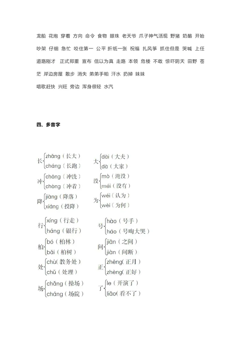 《二年级语文上册1-8单元知识点梳理_小学1-6年级全科全套_1-6年级全科上册_二年级_语文_语文二上单元考点总结》第7页预览