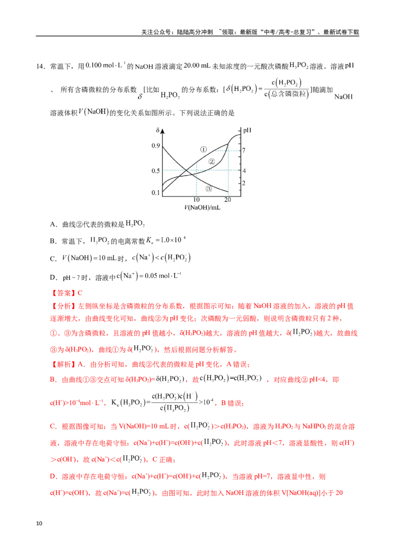 《化学（重庆卷）（全解全析）_05-化学-高考总复习_专项复习_2025年_2025年高考第一二三次模拟卷（多地区）化学_2025年高考化学第二次模拟卷26套_化学（重庆卷）》第10页预览