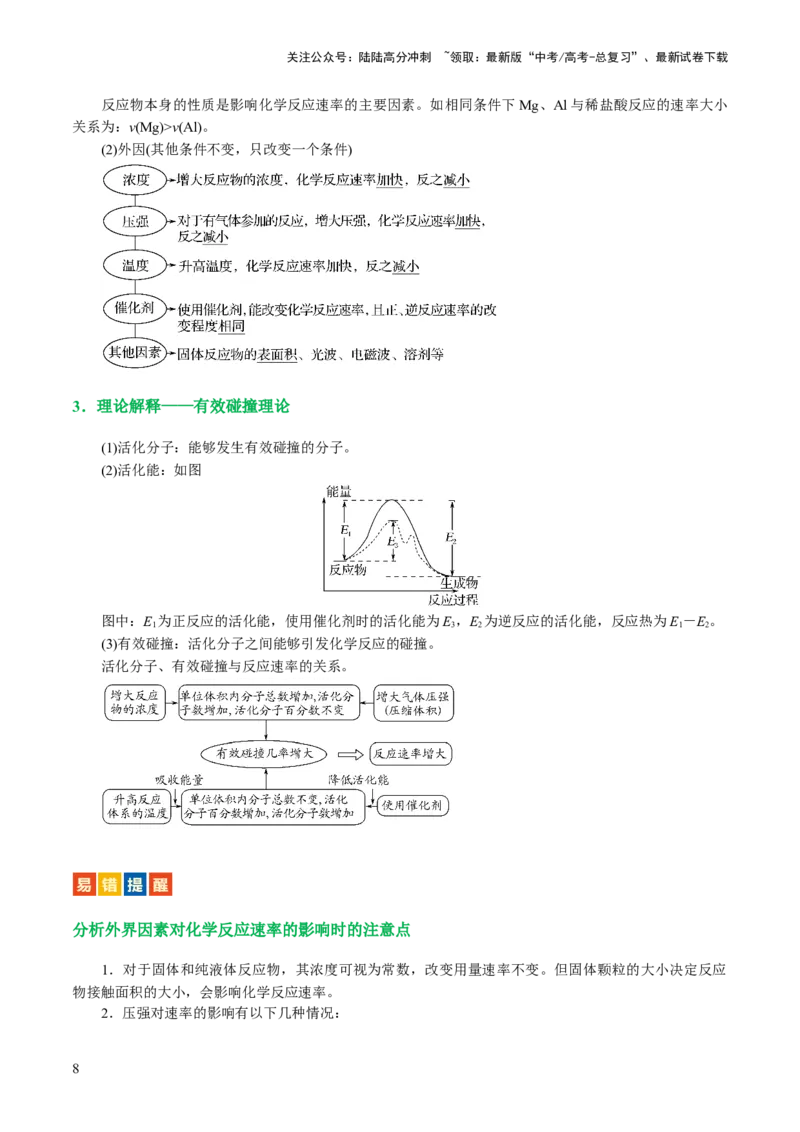 《专题07化学反应速率与化学平衡(讲义)(原卷版)_05-化学-高考总复习_二轮复习_2024年_2024年高考化学二轮复习讲练测（新教材新高考）_配套讲义（原卷版+解析版）》第8页预览