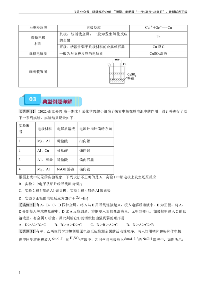 《专题08化学反应与能量（实验14~实验16）（学生版）_05-化学-高考总复习_专项复习_2025年_2025年高考化学教材实验及其延伸拓展》第6页预览