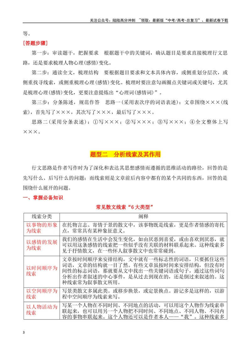 《专题01：分析散文结构思路（教师版）_一轮复习_2025年_2025年高考语文一轮复习知识清单（全国通用）》第3页预览
