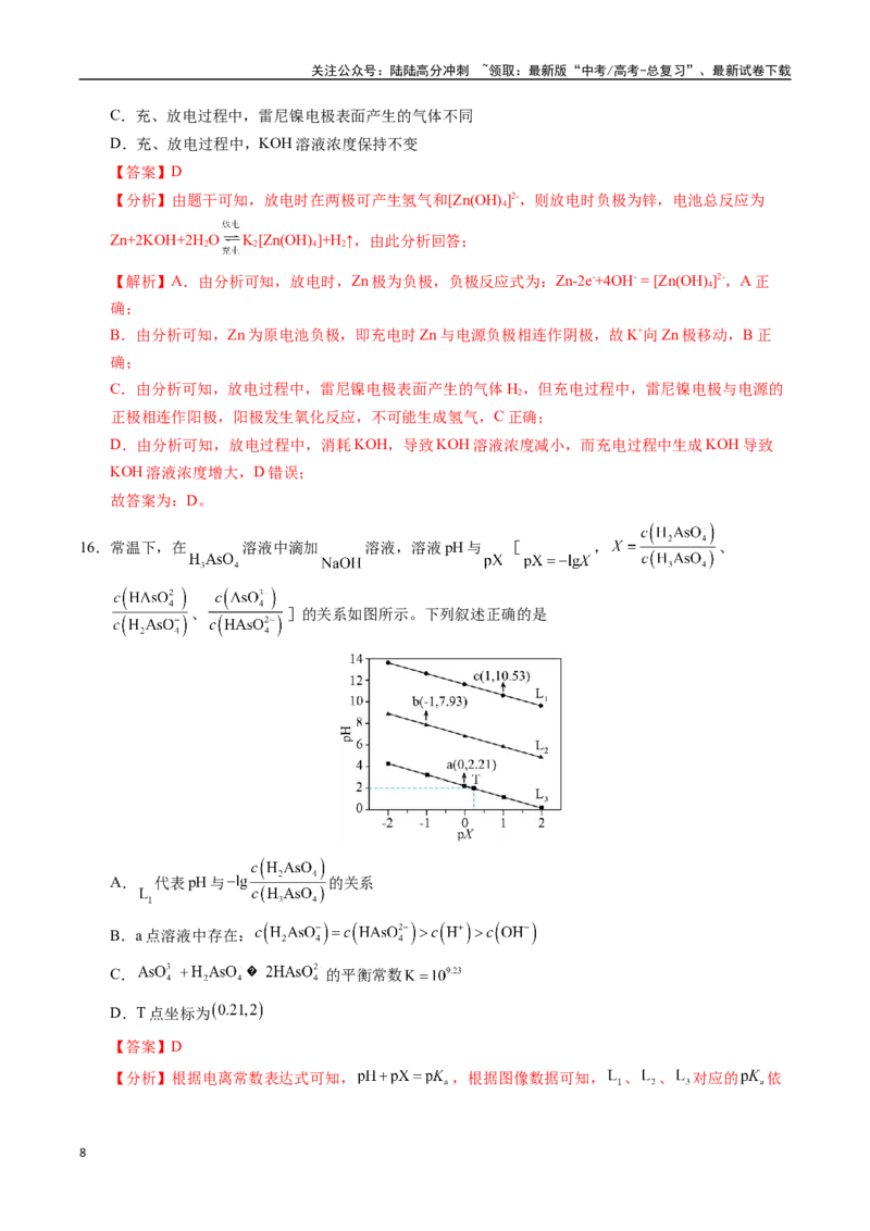 《化学（广东卷02）（全解全析）_05-化学-高考总复习_专项复习_2025年_2025年高考第一二三次模拟卷（多地区）化学_2025年高考化学第二次模拟卷26套_化学（广东卷02）》第8页预览