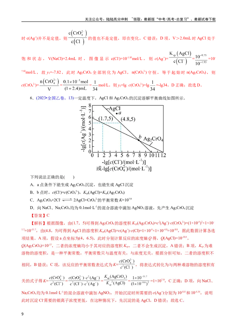 《专题53难溶电解质的溶解平衡(解析版)_05-化学-高考总复习_专项复习_2025年_十年（2015-2024）高考化学真题分类汇编（全国通用）》第9页预览