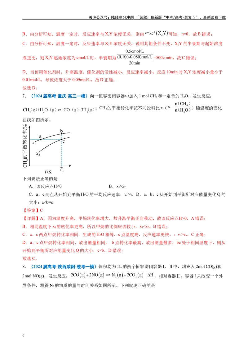 《专题06化学反应速率与化学平衡（解析版）_05-化学-高考总复习_专项复习_2025年_2024年高考一模试题分类汇编化学全国通用》第6页预览