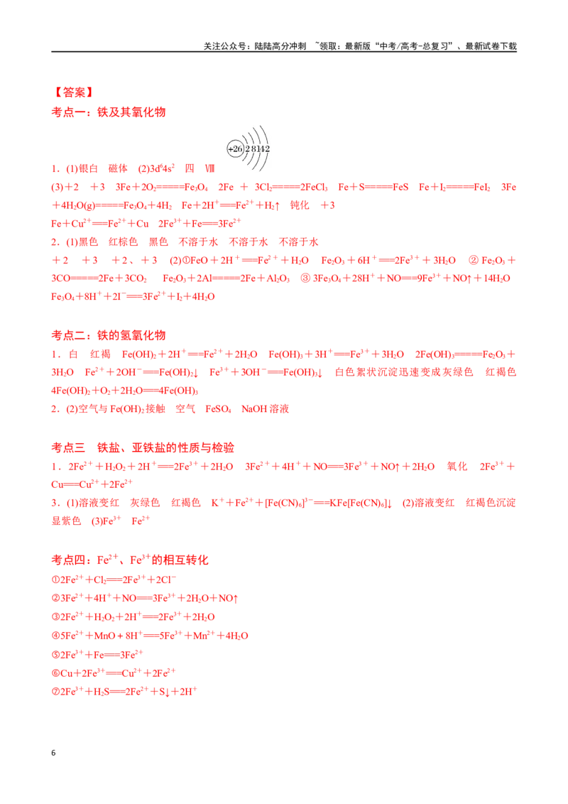 《专题九铁及其化合物-（解析版）_05-化学-高考总复习_一轮复习_2024年_2023-2024学年解密高考化学大一轮复习精讲精练（配套新教材2019）_资料》第6页预览