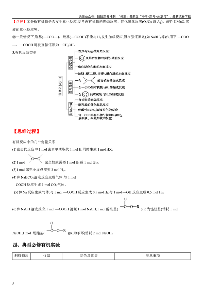 《专题八有机化学基础（选择题）（教师版）_05-化学-高考总复习_二轮复习_2024年_2024年高考化学二轮专题复习讲义（新高考通用）_资料_1-资料》第5页预览
