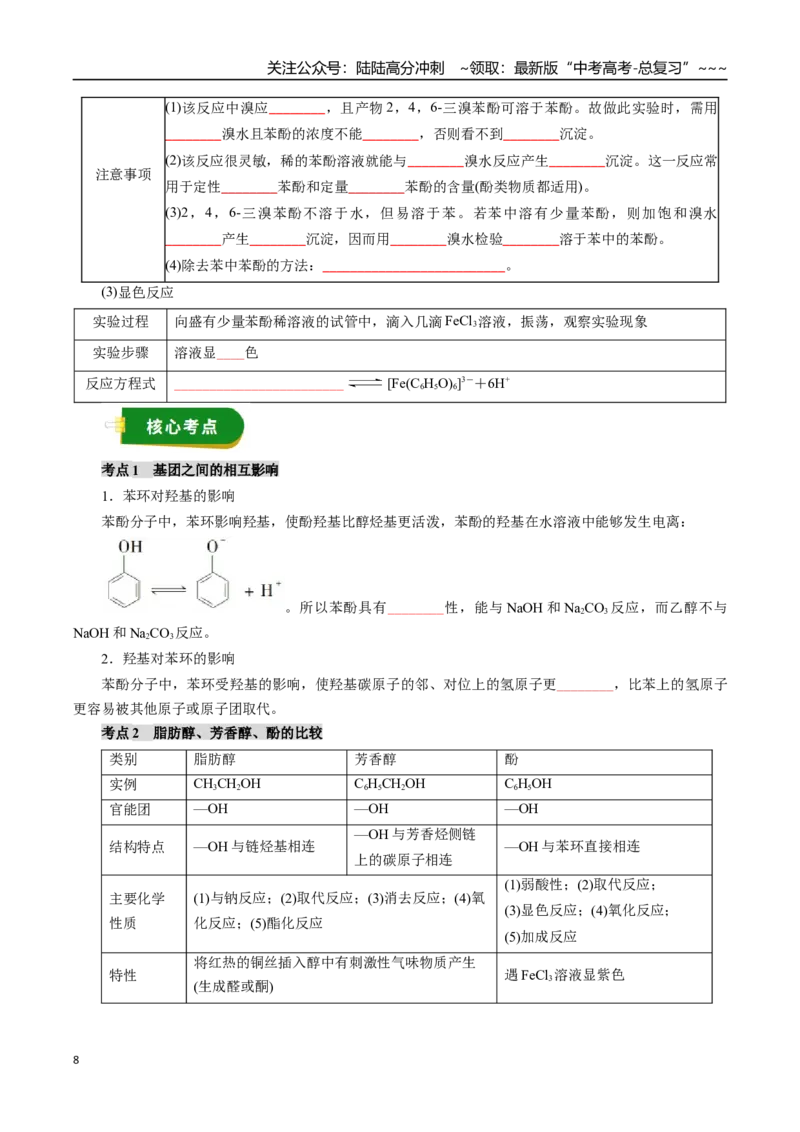 《专题13有机化学基础（三）（学生版）_05-化学-高考总复习_一轮复习_2026年-化学高考一轮复习_2026年高考化学一轮复习讲义+练习+课件（新教材新高考）-G55_2026版_第十章化学实验基础与探究》第8页预览