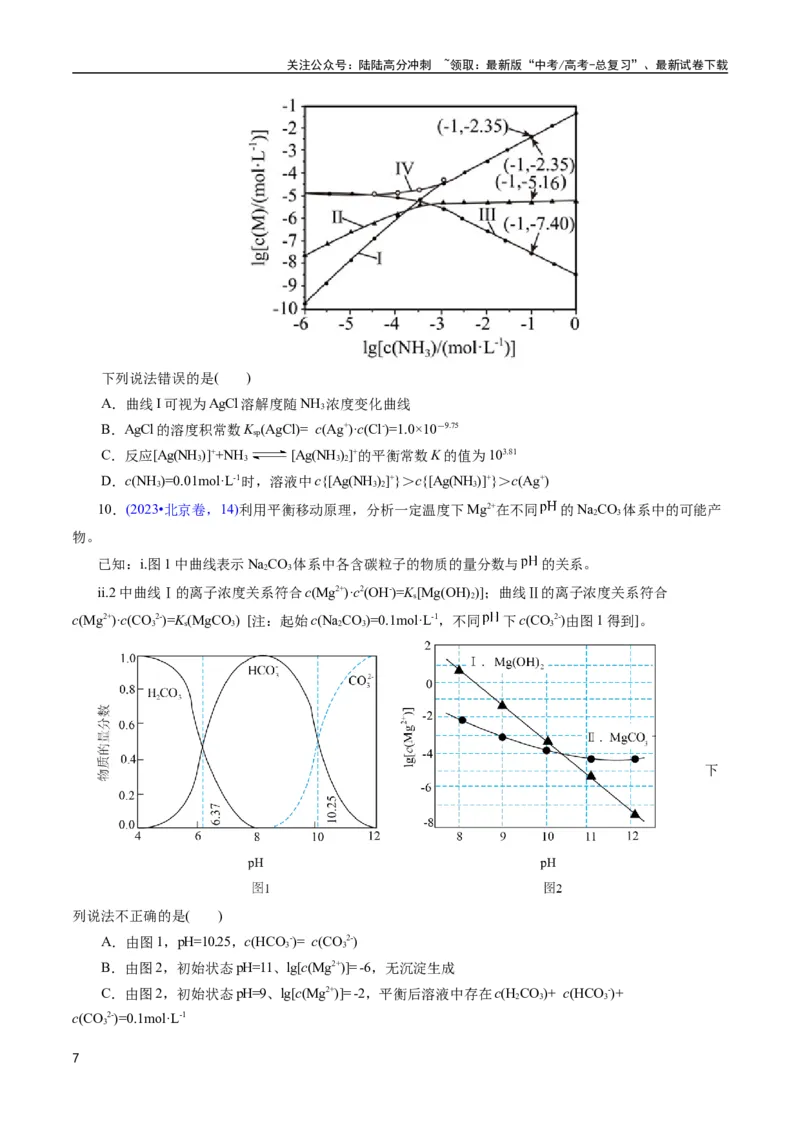 《专题53难溶电解质的溶解平衡(原卷版)_05-化学-高考总复习_专项复习_2025年_十年（2015-2024）高考化学真题分类汇编（全国通用）》第7页预览