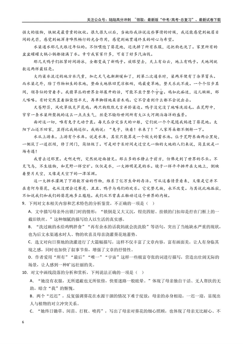 《专题05散文阅读+文言文阅读+作文必刷题（原卷版）_二轮复习_2025年_2025年高考语文二轮热点题型归纳与变式演练（新高考通用）_题型必刷》第6页预览