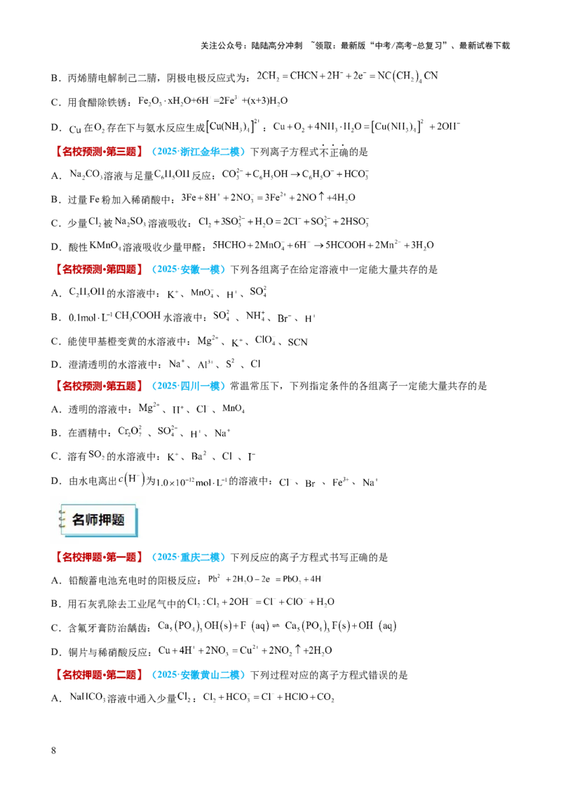《化学（二）-2025年高考考前20天终极冲刺攻略_05-化学-高考总复习_三轮冲刺》第8页预览