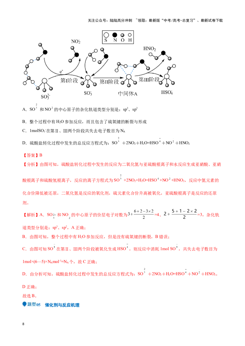 《压轴题04 化学反应机理、历程、能垒图分析（教师版）_05-化学-高考总复习_专项复习_2024年_2024年高考化学压轴题专项训练（新高考通用）》第8页预览