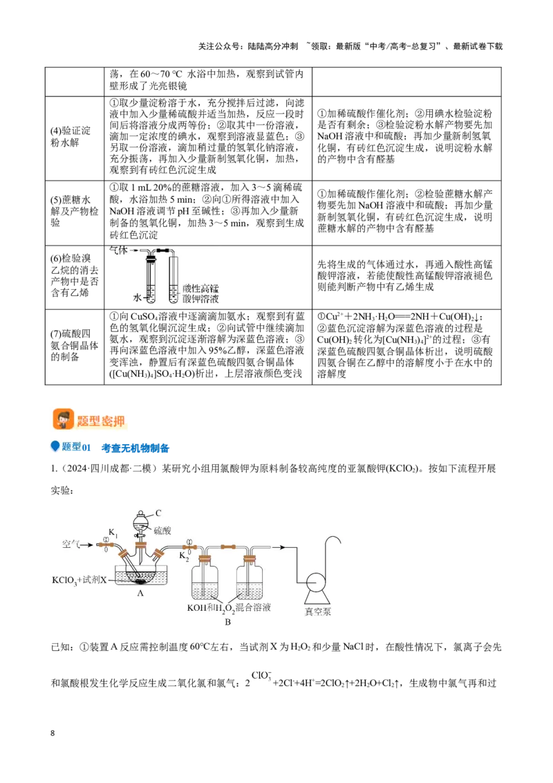 《压轴题12 化学实验综合题（教师版）_05-化学-高考总复习_专项复习_2024年_2024年高考化学压轴题专项训练（新高考通用）》第8页预览