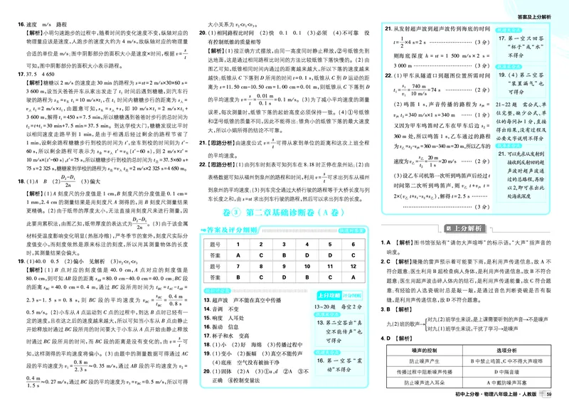 《2026《初中上分卷•物理》8上(RJ)解析册_2026版初中7-9年级上册全科《初中上分卷》含答案，可下载_2026上分卷初中物理上册89（人教）》第5页预览