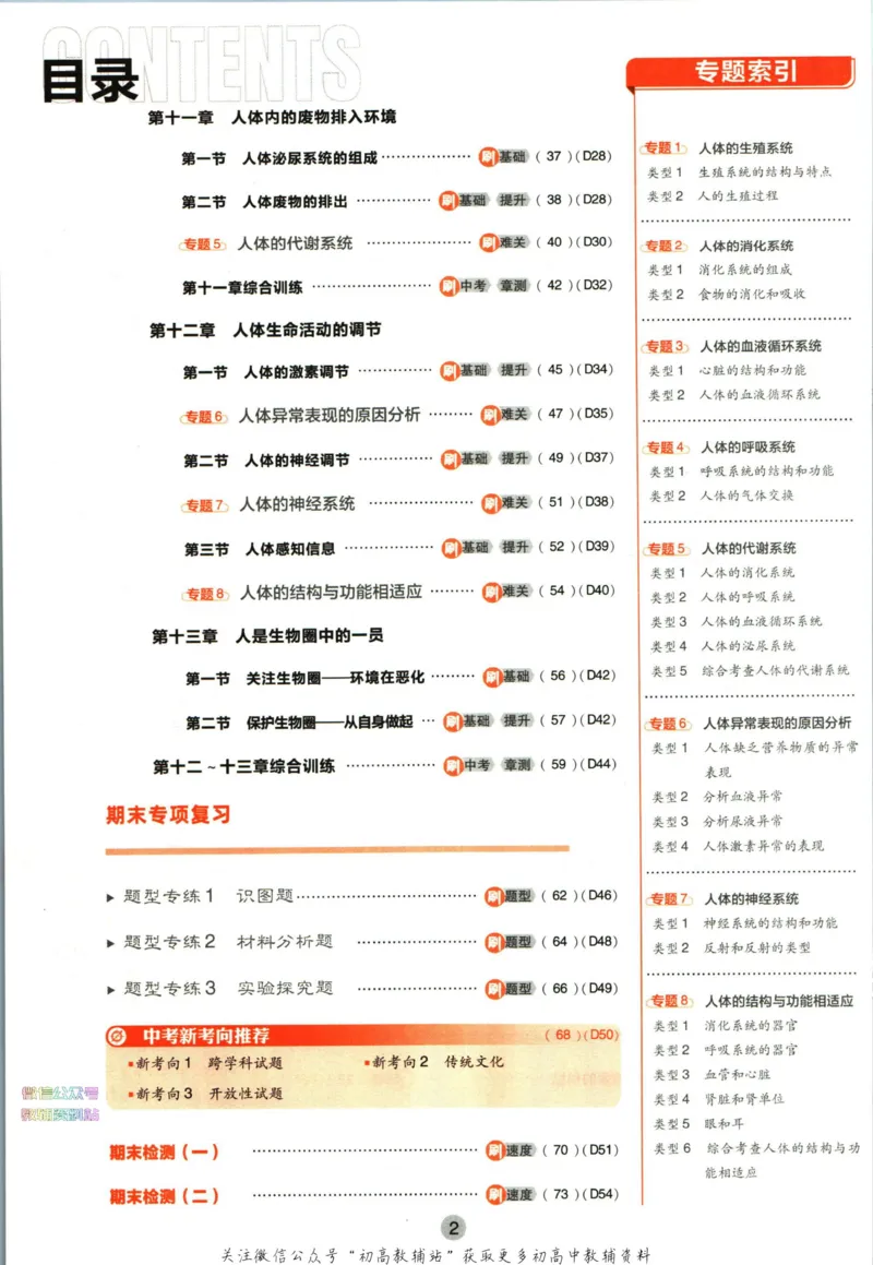 《初中必刷题七年级下册生物苏教版_2、2025初中必刷题合集_初中必刷题23+24+25上册_2023版》第6页预览