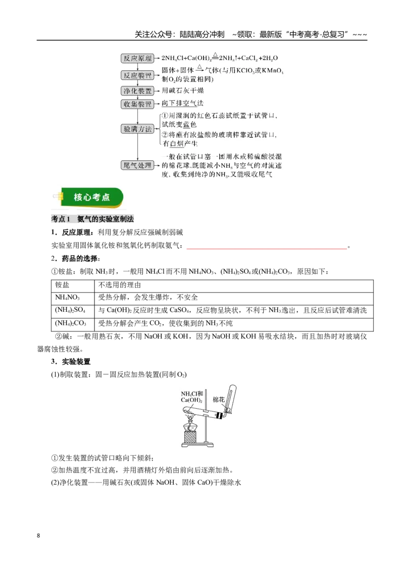 《专题05非金属及其化合物（二）（学生版）_05-化学-高考总复习_一轮复习_2026年-化学高考一轮复习_2026年高考化学一轮复习讲义+练习+课件（新教材新高考）-G55_2026版》第8页预览