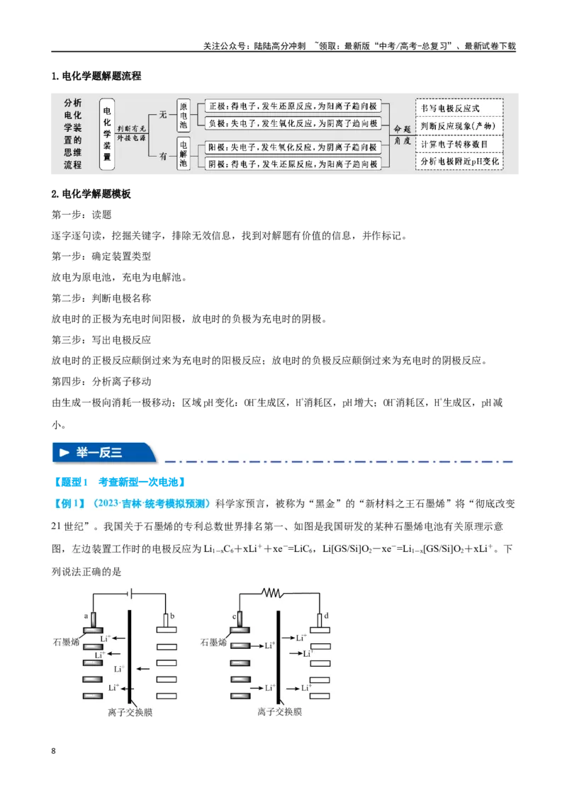 《专题四新型电化学装置分析九大题型-2024年高考化学二轮复习举一反三系列（新高考专用）（教师版）_05-化学-高考总复习_二轮复习_2024年_资料》第8页预览