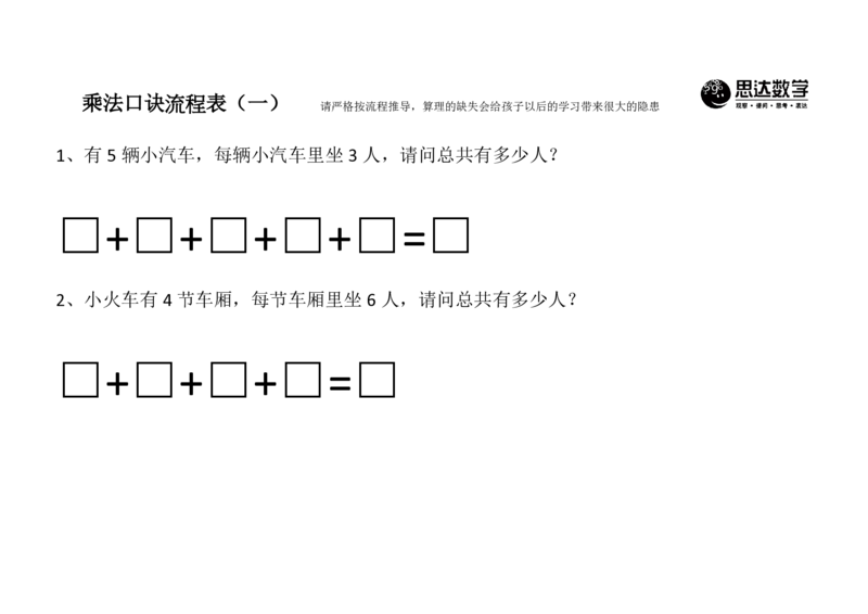 《二年级数学上册乘法口诀流程表_小学1-6年级全科全套_1-6年级全科上册_二年级_数学_A二年级数学（通用版）》第1页预览