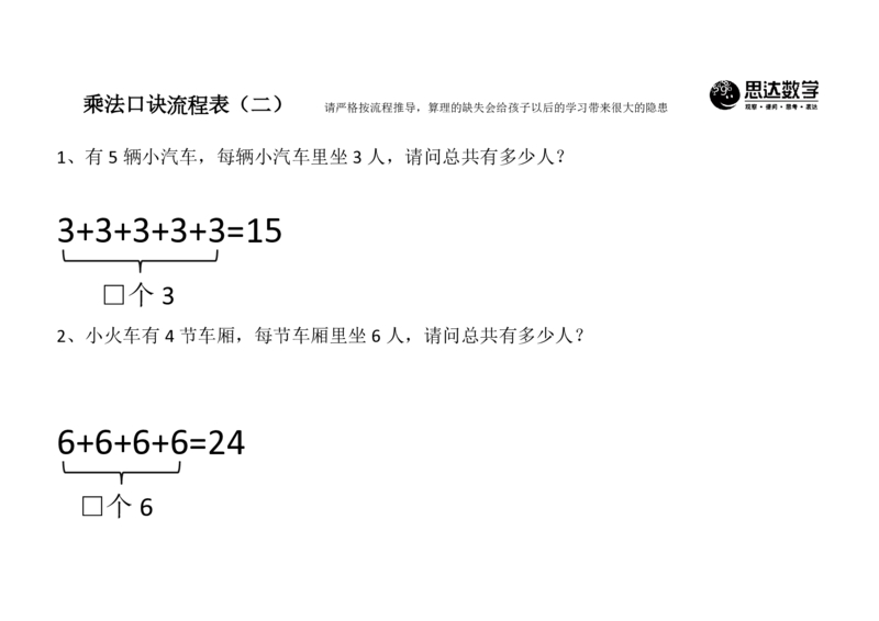 《二年级数学上册乘法口诀流程表_小学1-6年级全科全套_1-6年级全科上册_二年级_数学_A二年级数学（通用版）》第2页预览