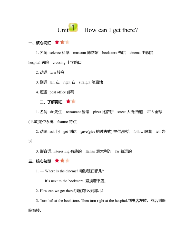 《六（上）人教PEP：Unit1知识清单_小学1-6年级全科全套_1-6年级全科上册_六年级_英语_英语人教PEP版_人教PEP英语六上知识总结》第1页预览