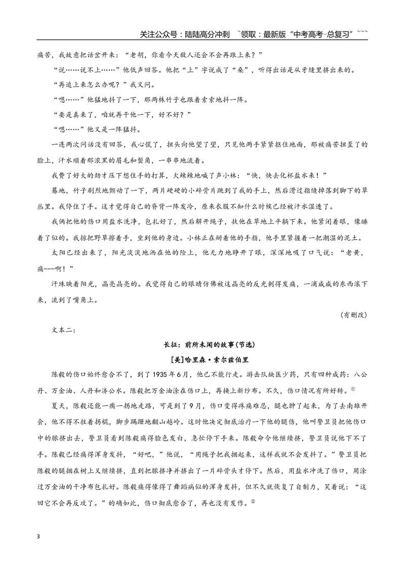 《专题01革命文化小说（教师版）-21页_专项复习_2026年-语文专项复习_2026年高考语文复习阅读与写作教考衔接微专题（全国通用）-G379_资料》第3页预览