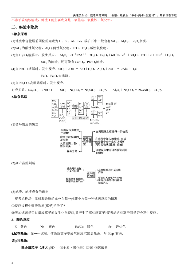 《专题十二化学工业流程（教师版）_05-化学-高考总复习_二轮复习_2024年_2024年高考化学二轮专题复习讲义（新高考通用）_资料_1-资料》第4页预览