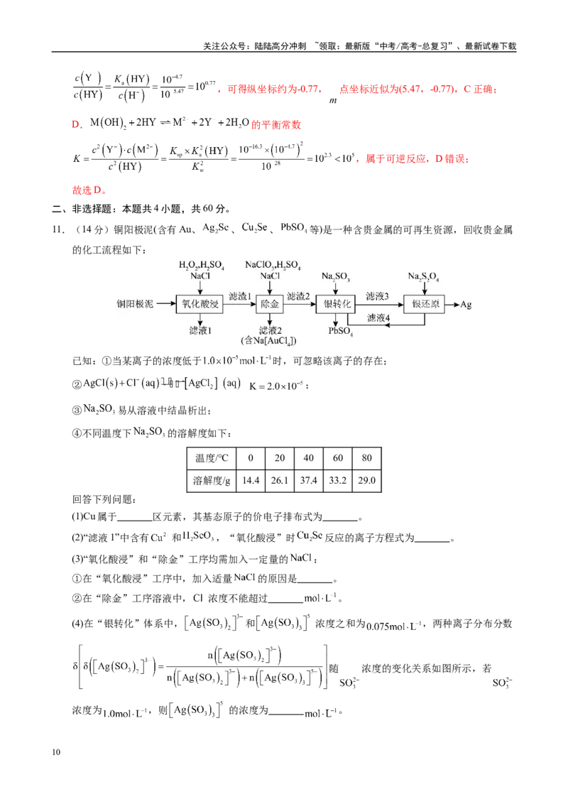 《信息必刷卷03（福建专用）（教师版）_05-化学-高考总复习_专项复习_2025年_2025年高考考前必刷题（多地区）化学_2025年高考化学考前必刷卷（福建专用）5套》第10页预览