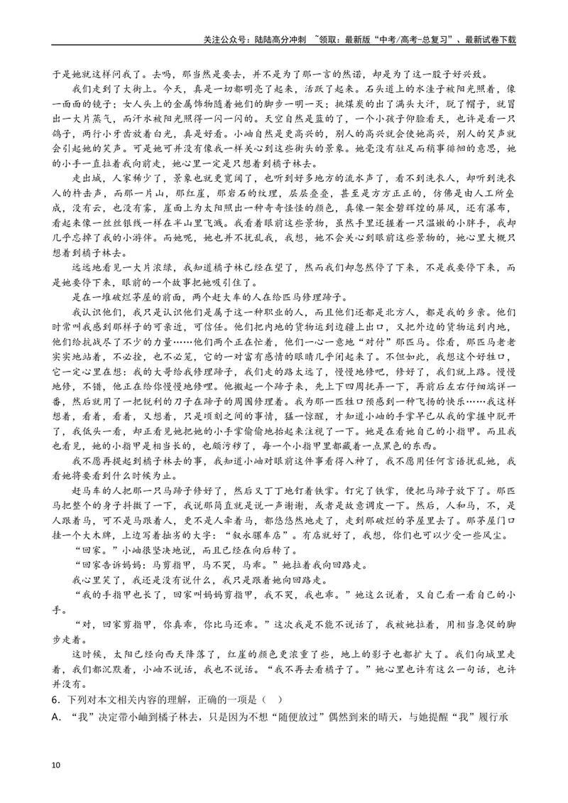 《专题05-散文文本阅读（原卷版）_专项复习_2025年_十年（2015-2024）高考语文真题分类汇编（全国通用）》第10页预览