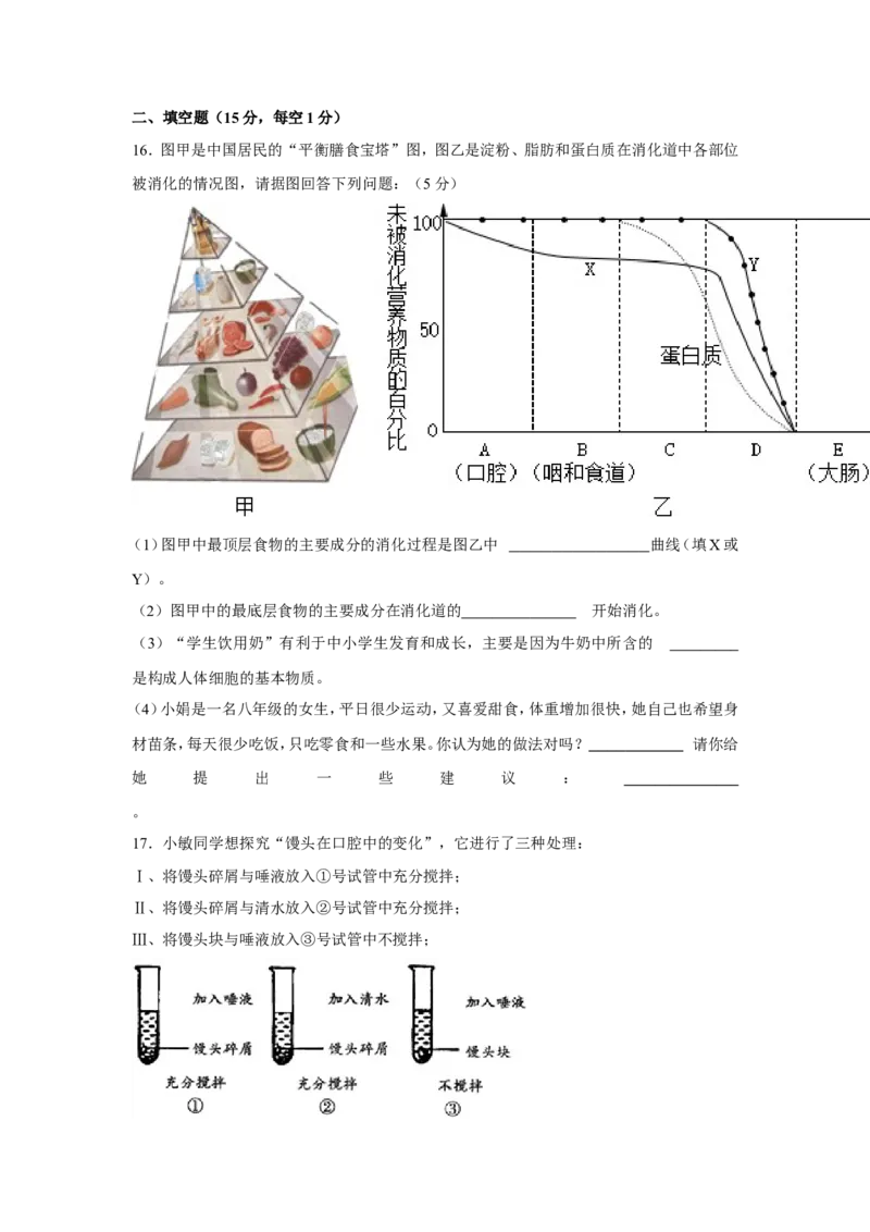 《江西省鄱阳县二中2016-2017学年七年级下学期期中考试生物试卷_初中全科目同步习题+精品试卷（7-9年级）(1)_25秋初中生物《同步习题+精品试卷》_初中生物试卷（冀少版）_《真题试卷》_128》第3页预览