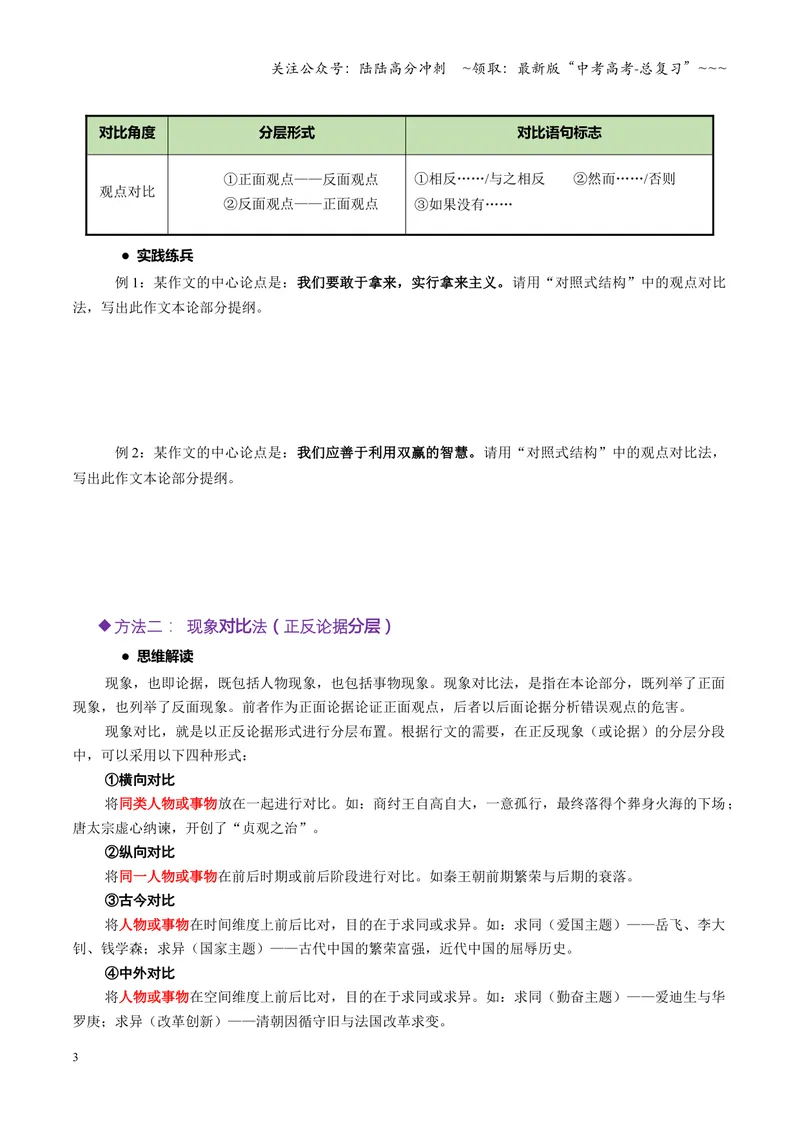 《专题07对照式结构（讲义）（全国通用）（学生版）_一轮复习_2026年-语文一轮复习_2026年高考语文一轮复习议论文写作（全国通用）-G423_资料_2026版》第3页预览