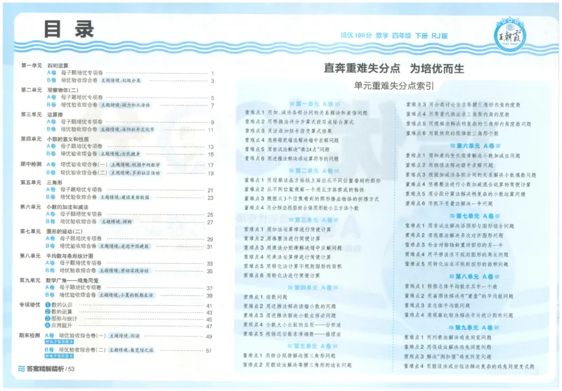 《26春《王朝霞培优100分》数学人教版4下_小初高学习资料合集（每天更新）_2026春《王朝霞培优100分》语文+数学1-6年级下册》第2页预览