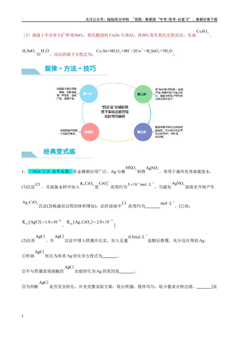 《（能力版）微专题09新情景条件下氧化还原反应方程式的书写-（教师版）(全国版)_05-化学-高考总复习_一轮复习_2024年_2024高考化学一轮复习考点微专题考情分析经_资料_2025版》第3页预览