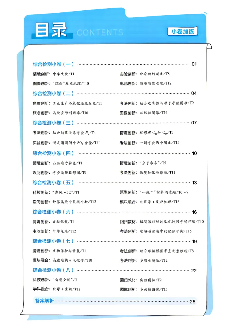 《化学_小卷加练_小初高学习资料合集（每天更新）_2027版《天星高考小题狂练》_5-化学小题狂练27版》第2页预览
