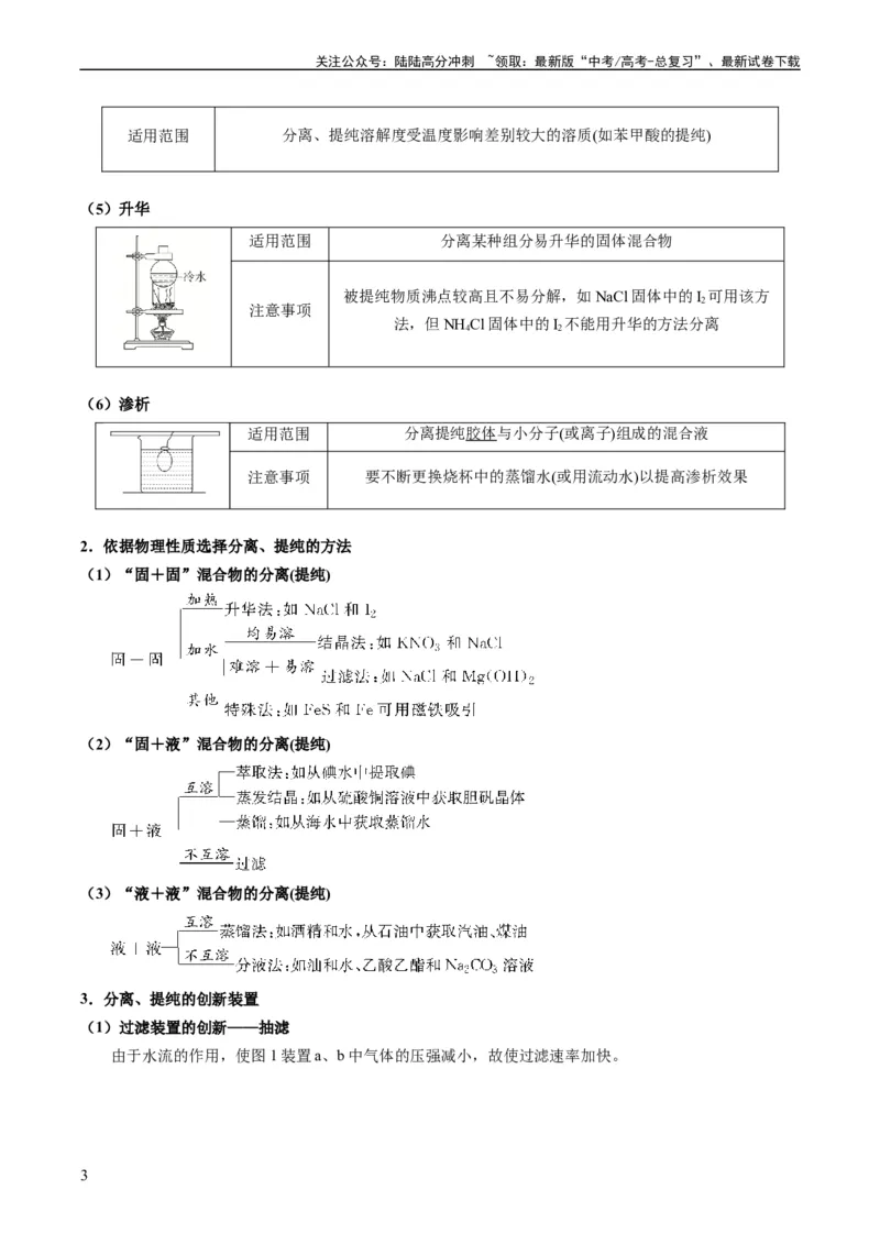 《重难点08物质的分离、提纯、检验与鉴别-（学生版）_05-化学-高考总复习_专项复习_2024年_2024年高考化学热点·重点·难点专练（新高考专用）》第3页预览